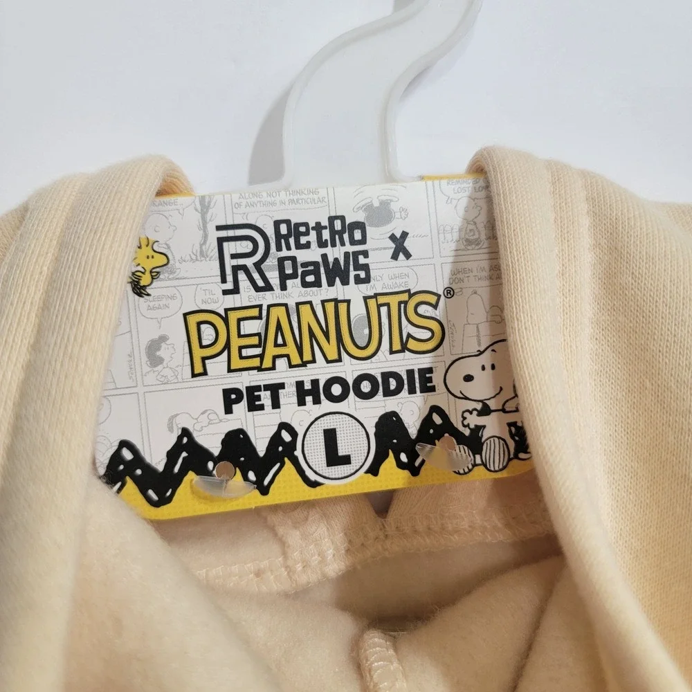 NWT Retro Paws Peanuts Snoopy & Woodstock Friends Rainbow‎ Pet Hoodie Large Dog